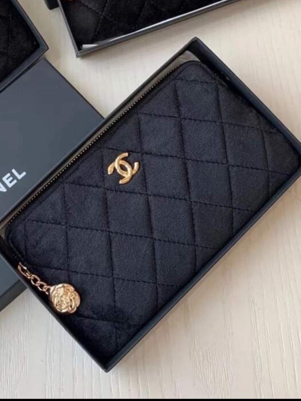 Beauty Makeup Black Velvet Clutch Long Wallet Vip Gift With Box